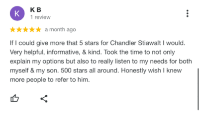 Chandler, google review, client feedback