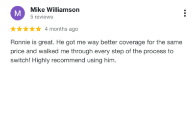 Ronnie, google review, client feedback, MIke Williamson
